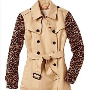 Banana Republic Leopard Trench Coat XS